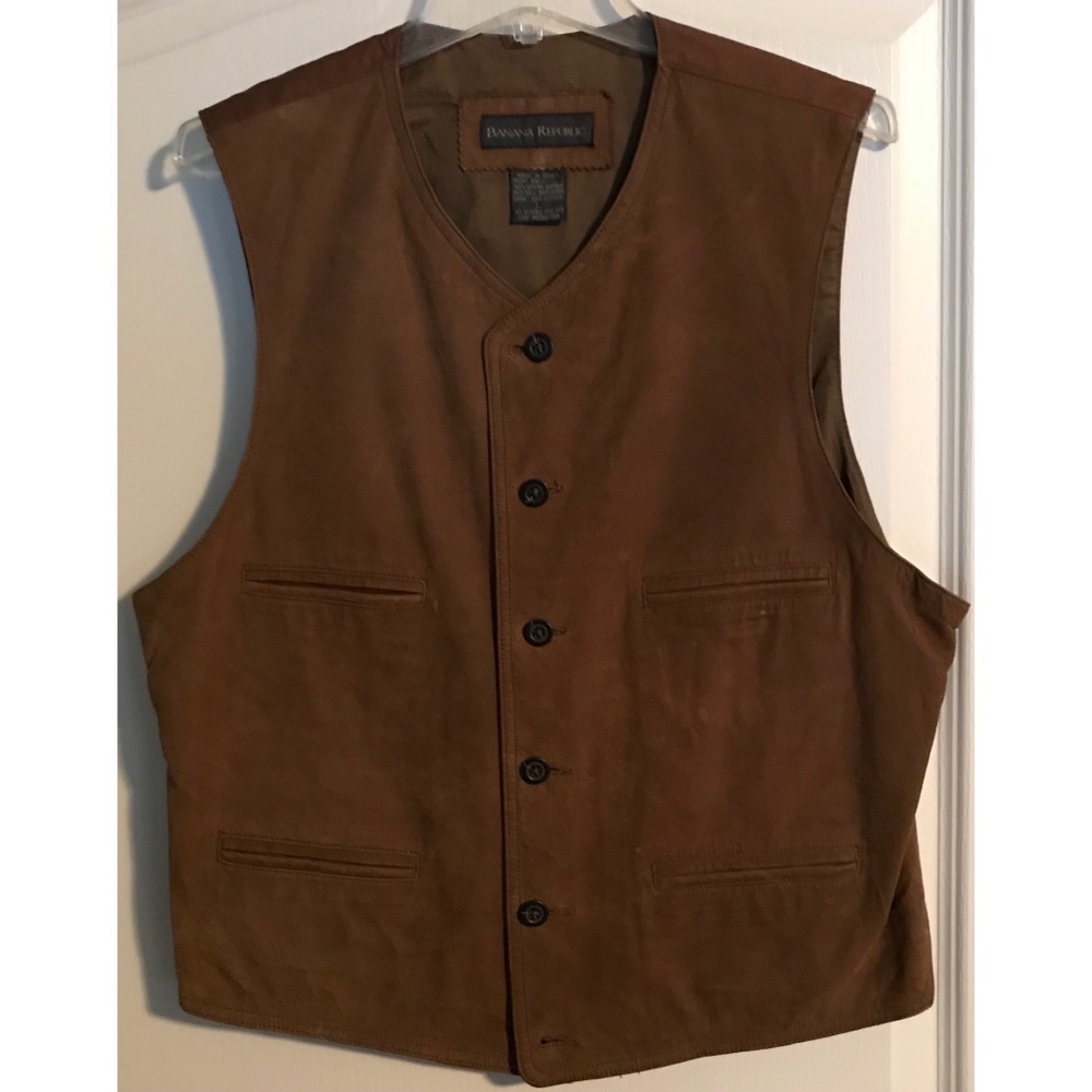 BANANA REPUBLIC Vintage Leather Vest, L